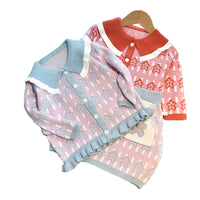 Load image into Gallery viewer, 2 Pieces Set Baby Kid Girls Color-blocking Star Print Tops And Skirts Wholesale 220927314
