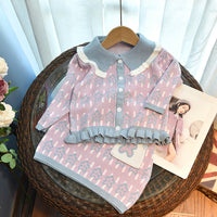 Load image into Gallery viewer, 2 Pieces Set Baby Kid Girls Color-blocking Star Print Tops And Skirts Wholesale 220927314
