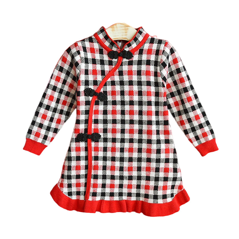 Baby Kid Girls Checked Dresses Wholesale 22092733