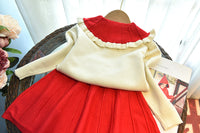 Load image into Gallery viewer, 2 Pieces Set Baby Kid Girls Flower Cardigan Knitwear And Solid Color Skirts Wholesale 220927356
