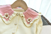 Load image into Gallery viewer, 2 Pieces Set Baby Kid Girls Flower Cardigan Knitwear And Solid Color Skirts Wholesale 220927356
