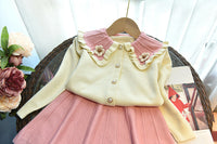 Load image into Gallery viewer, 2 Pieces Set Baby Kid Girls Flower Cardigan Knitwear And Solid Color Skirts Wholesale 220927356
