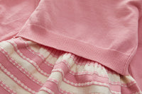 Load image into Gallery viewer, 2 Pieces Set Baby Kid Girls Solid Color Cardigan And Striped Knitwear Dresses Wholesale 220927357
