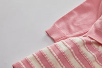 Load image into Gallery viewer, 2 Pieces Set Baby Kid Girls Solid Color Cardigan And Striped Knitwear Dresses Wholesale 220927357
