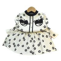 Load image into Gallery viewer, 2 Pieces Set Baby Kid Girls Bow Crochet Sweaters And Knitwear Skirts Wholesale 220927358
