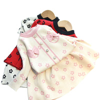 Load image into Gallery viewer, 2 Pieces Set Baby Kid Girls Bow Crochet Sweaters And Knitwear Skirts Wholesale 220927358
