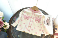 Load image into Gallery viewer, 2 Pieces Set Baby Kid Girls Bow Crochet Sweaters And Knitwear Skirts Wholesale 220927358
