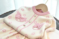 Load image into Gallery viewer, 2 Pieces Set Baby Kid Girls Bow Crochet Sweaters And Knitwear Skirts Wholesale 220927358
