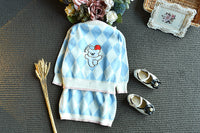 Load image into Gallery viewer, 2 Pieces Set Baby Kid Girls Letters Checked Embroidered Dresses And Jackets Outwears Wholesale 22092741
