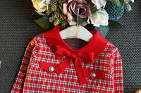 Load image into Gallery viewer, 2 Pieces Set Baby Kid Girls Checked Sweaters And Striped Skirts Wholesale 22092742
