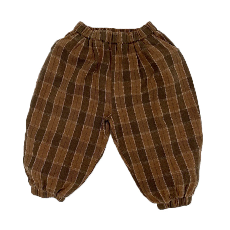 Baby Kid Unisex Checked Pants Wholesale 220927456