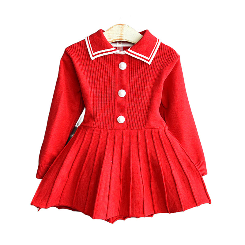 Baby Kid Girls Color-blocking Crochet Dresses Wholesale 22092748