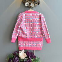 Load image into Gallery viewer, 2 Pieces Set Baby Kid Girls Valentine&#39;s Day Letters Love heart Crochet Cardigan And Dresses Wholesale 22092753
