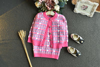 Load image into Gallery viewer, 2 Pieces Set Baby Kid Girls Valentine&#39;s Day Letters Love heart Crochet Cardigan And Dresses Wholesale 22092753
