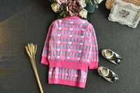 Load image into Gallery viewer, 2 Pieces Set Baby Kid Girls Valentine&#39;s Day Letters Love heart Crochet Cardigan And Dresses Wholesale 22092753
