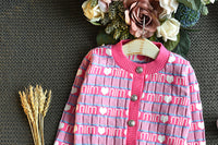 Load image into Gallery viewer, 2 Pieces Set Baby Kid Girls Valentine&#39;s Day Letters Love heart Crochet Cardigan And Dresses Wholesale 22092753
