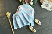 Load image into Gallery viewer, 2 Pieces Set Baby Kid Girls Color-blocking Crochet Sweaters And Skirts Wholesale 22092754
