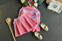 Load image into Gallery viewer, 2 Pieces Set Baby Kid Girls Color-blocking Crochet Sweaters And Skirts Wholesale 22092754
