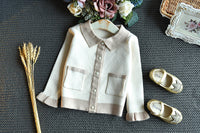 Load image into Gallery viewer, 2 Pieces Set Baby Kid Girls Color-blocking Crochet Cardigan And Solid Color Skirts Wholesale 22092756
