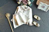 Load image into Gallery viewer, 2 Pieces Set Baby Kid Girls Color-blocking Crochet Cardigan And Solid Color Skirts Wholesale 22092756
