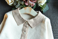 Load image into Gallery viewer, 2 Pieces Set Baby Kid Girls Color-blocking Crochet Cardigan And Solid Color Skirts Wholesale 22092756
