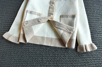 Load image into Gallery viewer, 2 Pieces Set Baby Kid Girls Color-blocking Crochet Cardigan And Solid Color Skirts Wholesale 22092756
