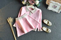 Load image into Gallery viewer, 2 Pieces Set Baby Kid Girls Color-blocking Crochet Cardigan And Solid Color Skirts Wholesale 22092756
