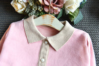 Load image into Gallery viewer, 2 Pieces Set Baby Kid Girls Color-blocking Crochet Cardigan And Solid Color Skirts Wholesale 22092756
