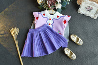 Load image into Gallery viewer, 2 Pieces Set Baby Kid Girls Color-blocking Crochet Sweaters And Solid Color Skirts Wholesale 22092757
