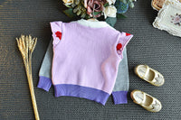 Load image into Gallery viewer, 2 Pieces Set Baby Kid Girls Color-blocking Crochet Sweaters And Solid Color Skirts Wholesale 22092757
