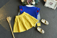Load image into Gallery viewer, 2 Pieces Set Baby Kid Girls Color-blocking Crochet Sweaters And Solid Color Skirts Wholesale 22092757
