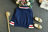 Load image into Gallery viewer, 2 Pieces Set Baby Kid Girls Color-blocking Crochet Sweaters And Checked Skirts Wholesale 22092760

