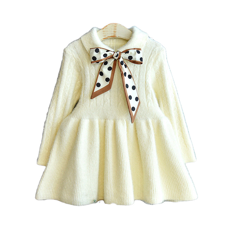 Baby Kid Girls Solid Color Crochet Dresses Wholesale 22092761