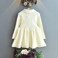 Load image into Gallery viewer, Baby Kid Girls Solid Color Crochet Dresses Wholesale 22092761
