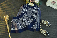 Load image into Gallery viewer, 2 Pieces Set Baby Kid Girls Checked Crochet Tops And Skirts Wholesale 22092764
