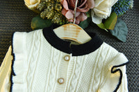 Load image into Gallery viewer, 2 Pieces Set Baby Kid Girls Color-blocking Cardigan And Checked Skirts Wholesale 22092789
