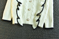 Load image into Gallery viewer, 2 Pieces Set Baby Kid Girls Color-blocking Cardigan And Checked Skirts Wholesale 22092789
