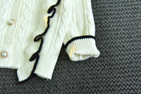 Load image into Gallery viewer, 2 Pieces Set Baby Kid Girls Color-blocking Cardigan And Checked Skirts Wholesale 22092789
