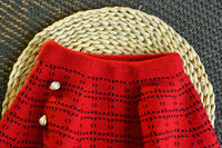 Load image into Gallery viewer, 2 Pieces Set Baby Kid Girls Color-blocking Cardigan And Checked Skirts Wholesale 22092789
