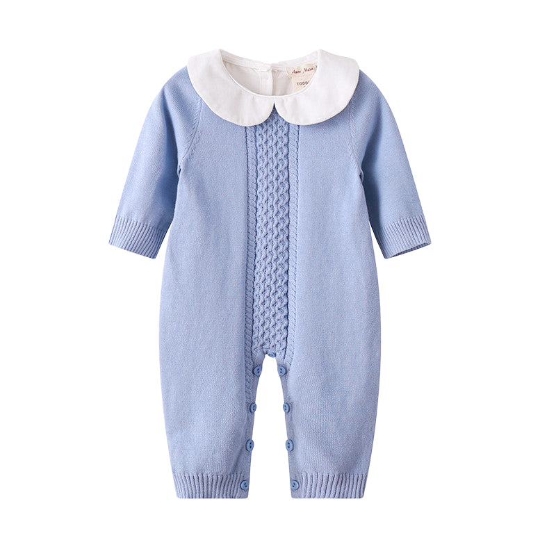Baby Girls Solid Color Knitwear Jumpsuits Wholesale 22092902