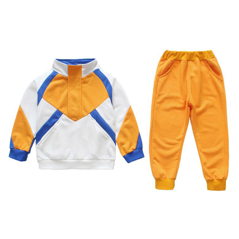 2 Pieces Set Baby Kid Unisex Color-blocking Hoodies Swearshirts And Solid Color Pants Wholesale 22092907