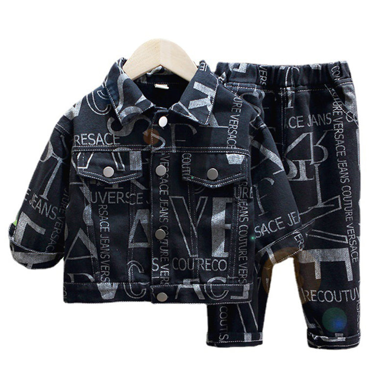 2 Pieces Set Baby Kid Boys Letters Jackets Outwears And Pants Wholesale 220929102