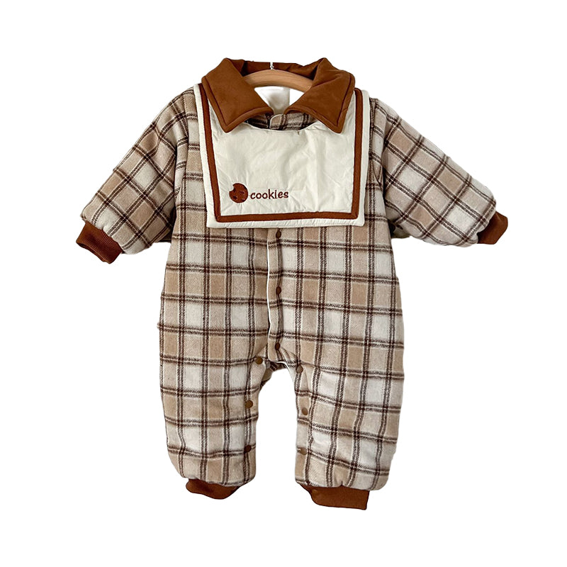 Baby Unisex Letters Checked Jumpsuits Wholesale 2209291039
