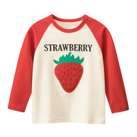 Load image into Gallery viewer, Baby Kid Girls Letters Color-blocking Fruit Tops Wholesale 2209291059
