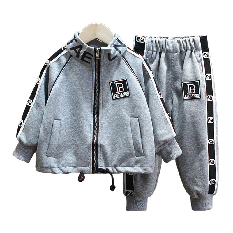 2 Pieces Set Baby Kid Boys Letters Jackets Outwears And Pants Wholesale 220929106