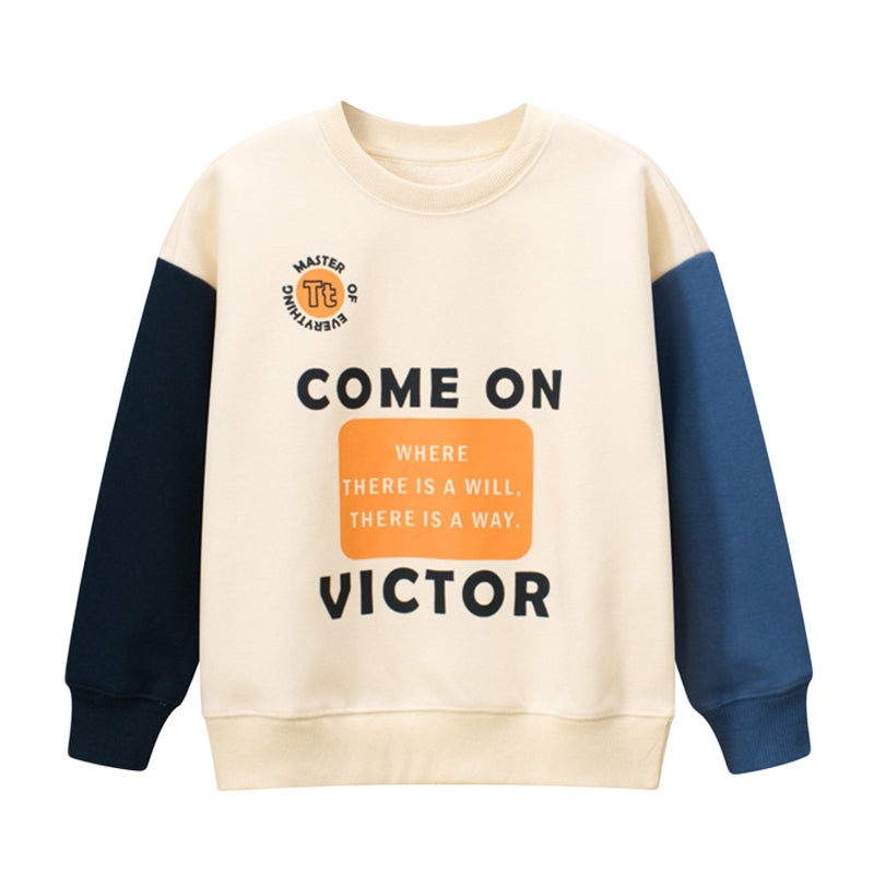 Kid Big Kid Unisex Letters Color-blocking Hoodies Swearshirts Wholesale 2209291061
