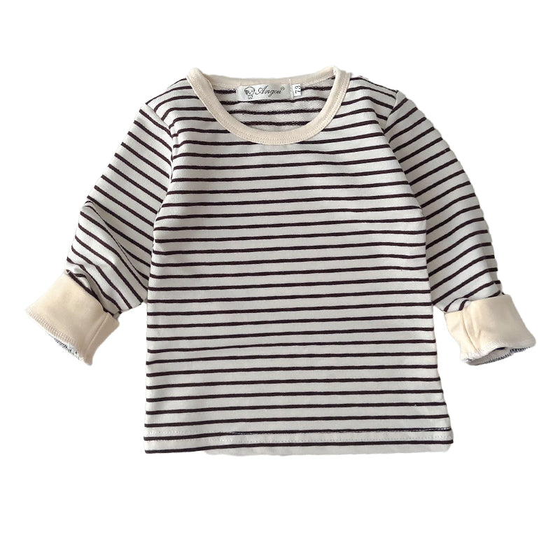 Baby Unisex Solid Color Striped Tops Wholesale 22092911