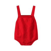 Load image into Gallery viewer, Baby Girls Solid Color Crochet Rompers Wholesale 220929114
