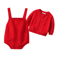 Load image into Gallery viewer, Baby Girls Solid Color Crochet Rompers Wholesale 220929114
