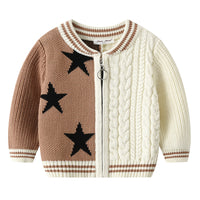 Load image into Gallery viewer, Baby Kid Unisex Color-blocking Star Cardigan Wholesale 220929117
